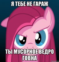 я тебе не гараж ты мусорное ведро говна
