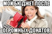 мой бюджет после огромных донатов