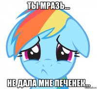 ты мразь... не дала мне печенек...