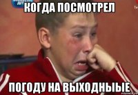 когда посмотрел погоду на выходныые