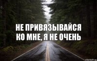 не привязывайся ко мне, я не очень