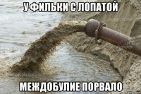 у фильки с лопатой междобулие порвало