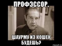 профэссор, шаурму из кошек будешь?