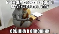 мы ждём с фокси когда ты вступишь в эту группу ссылка в описании
