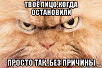 твоё лицо,когда остановили просто так..без причины