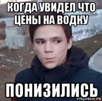 когда увидел что цены на водку понизились