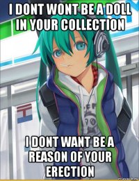 i dont wont be a doll in your collection i dont want be a reason of your erection