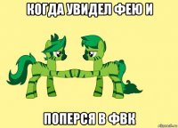когда увидел фею и поперся в фвк