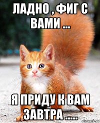 ладно , фиг с вами ... я приду к вам завтра .....