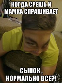 когда срешь и мамка спрашивает сынок , нормально все?!