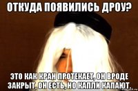 откуда появились дроу? это как кран протекает, он вроде закрыт, он есть, но капли капают.