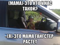 (мама)-это кто у нас такой? (я)-это мама гангстер растет
