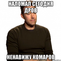 наломал сегодня дров ненавижу комаров