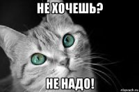 не хочешь? не надо!