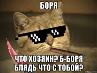 боря что хозяин? б-боря блядь что с тобой?