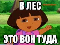 в лес это вон туда