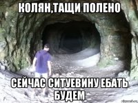 колян,тащи полено сейчас ситуевину ебать будем