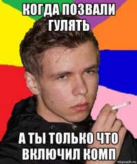 когда позвали гулять а ты только что включил комп