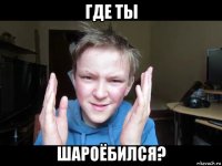 где ты шароёбился?