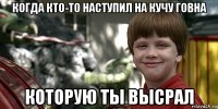 когда кто-то наступил на кучу говна которую ты высрал