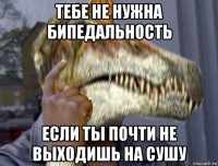 тебе не нужна бипедальность если ты почти не выходишь на сушу