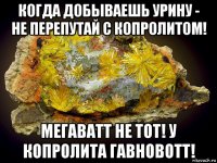когда добываешь урину - не перепутай с копролитом! мегаватт не тот! у копролита гавновотт!