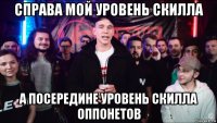 справа мой уровень скилла а посередине уровень скилла оппонетов