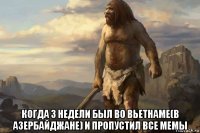  когда 3 недели был во вьетнаме(в азербайджане) и пропустил все мемы