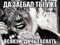 да заебал ты уже всякую дичь таскать