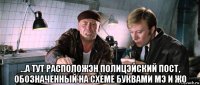  ...а тут расположэн полицэйский пост, обозначенный на схеме буквами мэ и жо