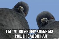  ты тут кое-кому хлебных крошек задолжал