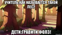 учитель:как называется такой лес? дети:гравити фолз!