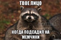 твое лицо когда подсадил на мемчики