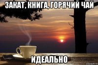 закат, книга, горячий чай идеально