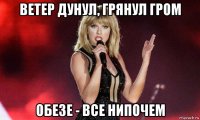 ветер дунул, грянул гром обезе - все нипочем