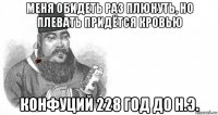меня обидеть раз плюнуть, но плевать придётся кровью конфуций 228 год до н.э.