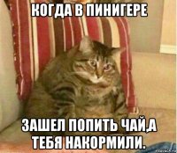 когда в пинигере зашел попить чай,а тебя накормили.