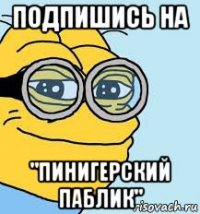 подпишись на "пинигерский паблик"