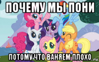почему мы пони потому что ваняем плохо