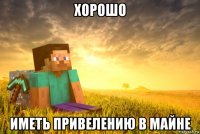 хорошо иметь привелению в майне