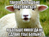 такого больше не повториться я больше никогда не сдлаю тебе больно