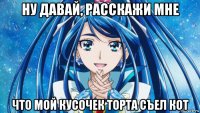 ну давай, расскажи мне что мой кусочек торта съел кот