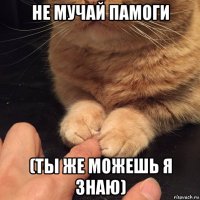 не мучай памоги (ты же можешь я знаю)