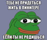 тебе не придеться жить в пинигере если ты не родишься