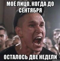 моё лицо, когда до сентября осталось две недели