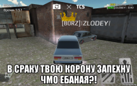  в сраку твою корону запехну чмо ебаная?!