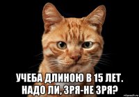  учеба длиною в 15 лет. надо ли, зря-не зря?