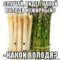слушай, видел какой володя нежирный? - какой володя?