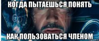 когда пытаешься понять как пользоваться членом