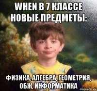 when в 7 классе новые предметы: физика, алгебра, геометрия, обж, информатика